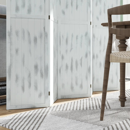 Foldable Screen Divider, 5.5' Rustic, for Bedroom Office, White Room Dividers at Gallery Canada