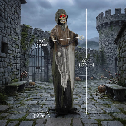 5.6 Ft Animated Grim Reaper Halloween Animatronic, Moves & Glows Halloween Decorations at Gallery Canada