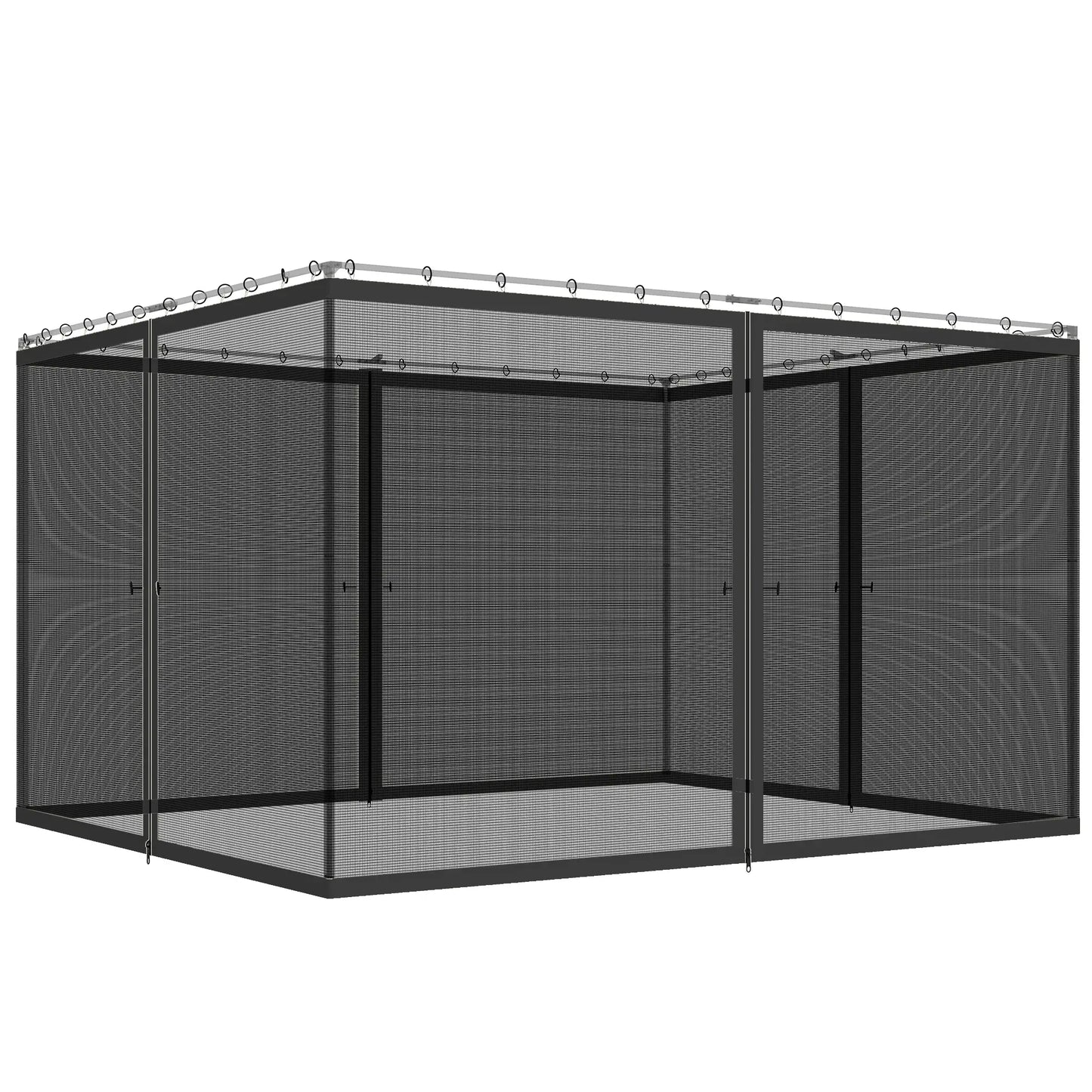 Replacement Mosquito Netting, 10' x 13', Gazebo Screen Walls With Zippers, Black Gazebo Sidewalls Black at Gallery Canada