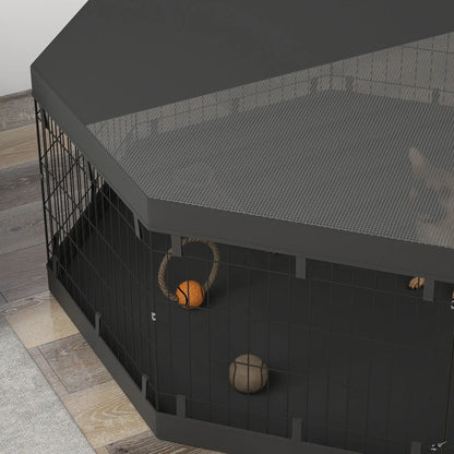8 Panels Foldable Dog Playpen, 24" High, With Bottom Pad, Top Cover Houses, Kennels & Pens at Gallery Canada
