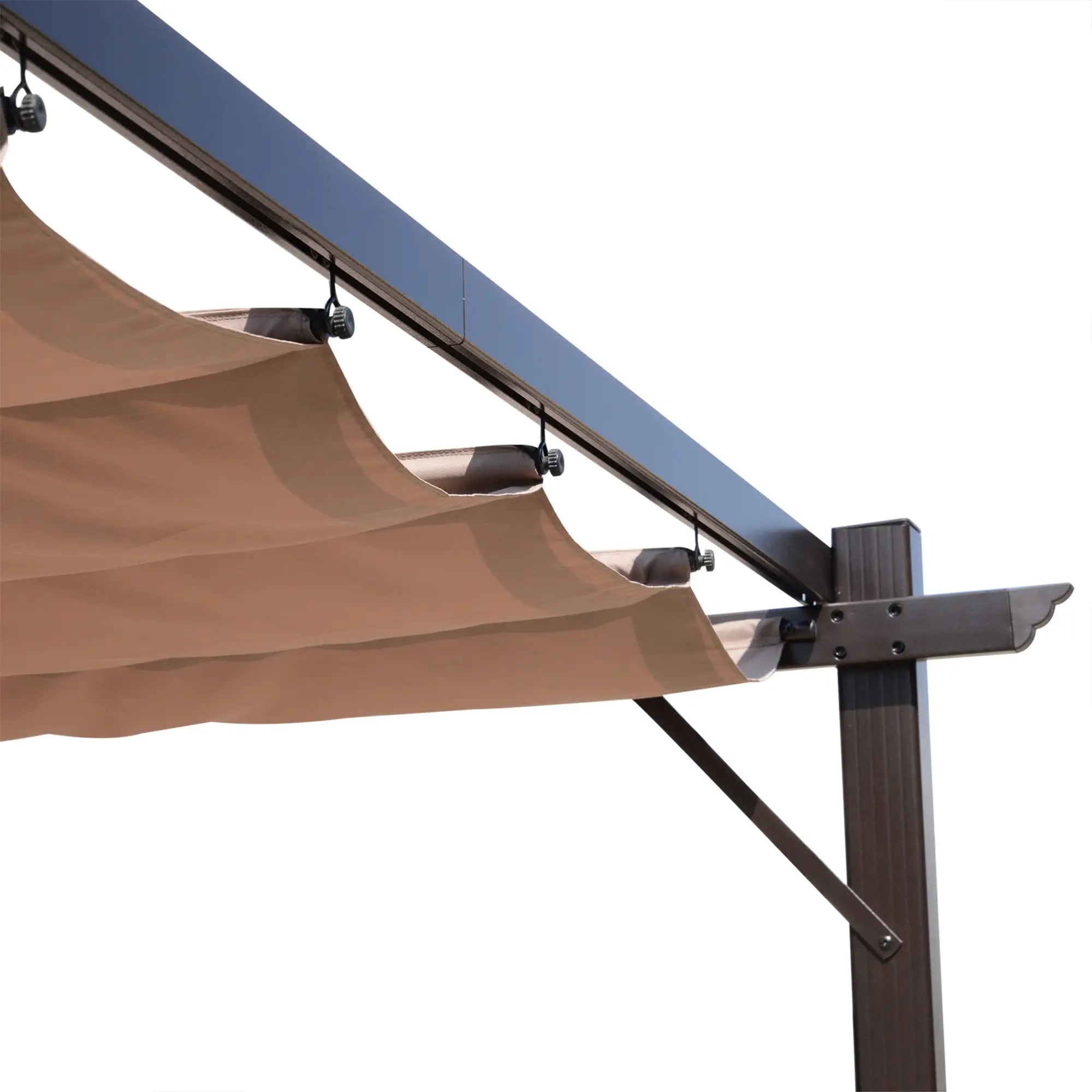 10' x 13' Aluminum Pergola, Outdoor Garden Gazebo, Brown Pergolas at Gallery Canada