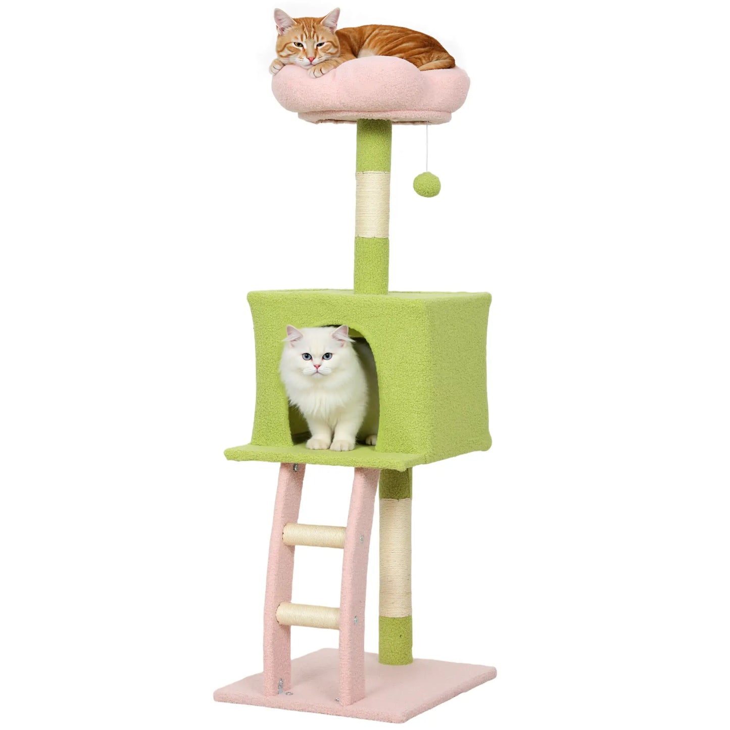 48 Inch Flower Cat Tree, Scratching Post, Cozy Bed, Condo, Green Cat Towers at Gallery Canada