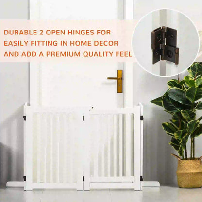 Wooden Pet Gate, Foldable Dog Barrier, Z Shape 4 Panel Houses, Kennels & Pens at Gallery Canada