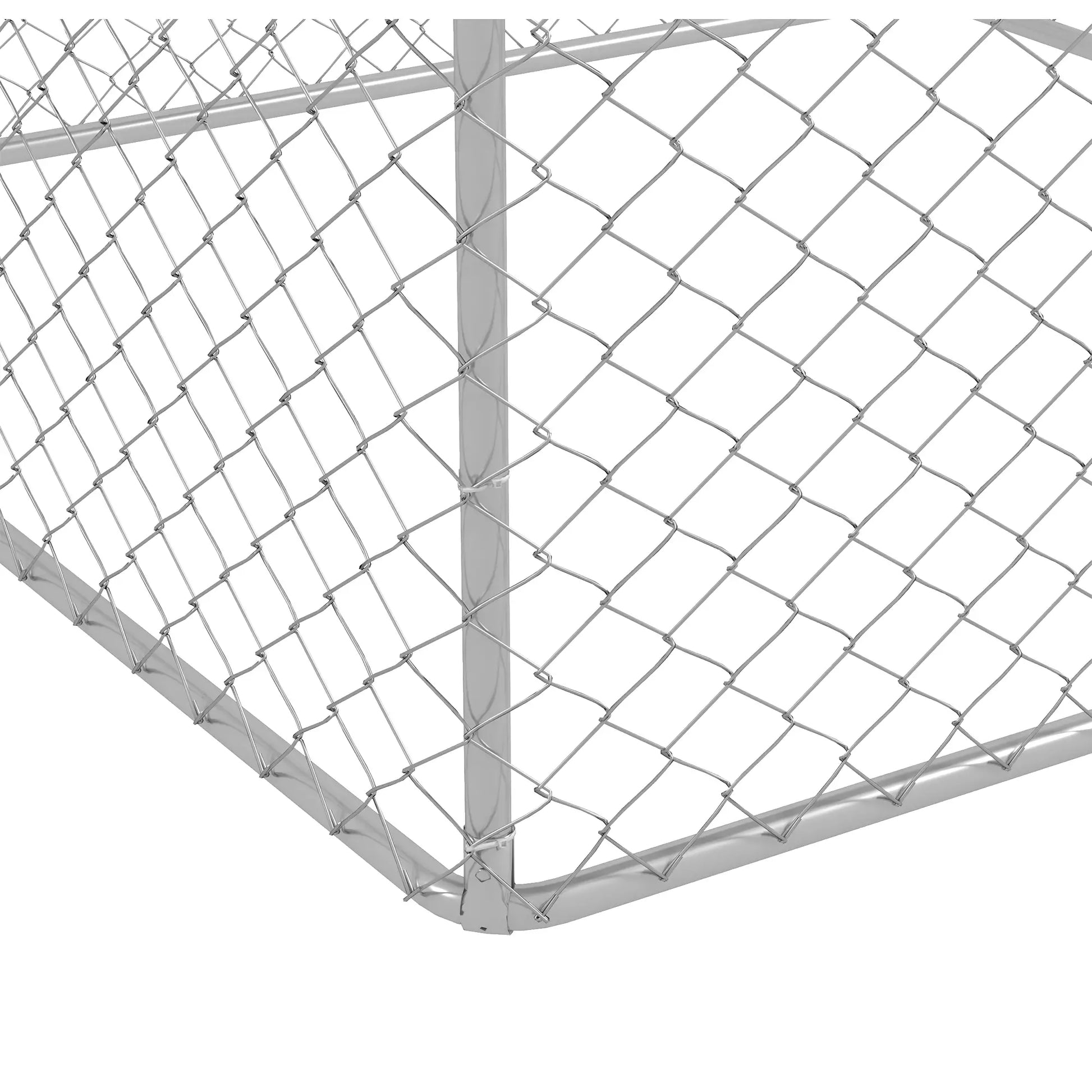 6.6' x 6.6' x 7.8' Outdoor Dog Kennel, Heavy Duty Galvanized Steel, Silver Houses, Kennels & Pens at Gallery Canada
