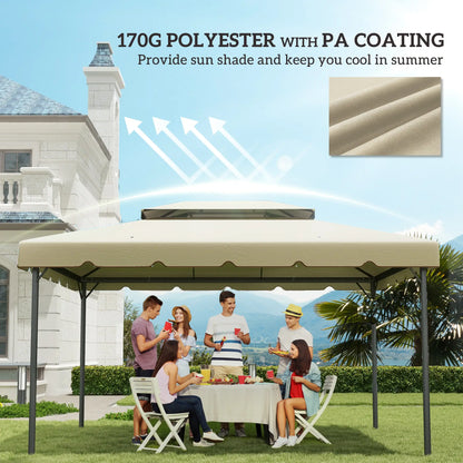 13' x 10' Gazebo Replacement Canopy, Double Vented Roof, Beige Gazebo Canopy Replacement at Gallery Canada