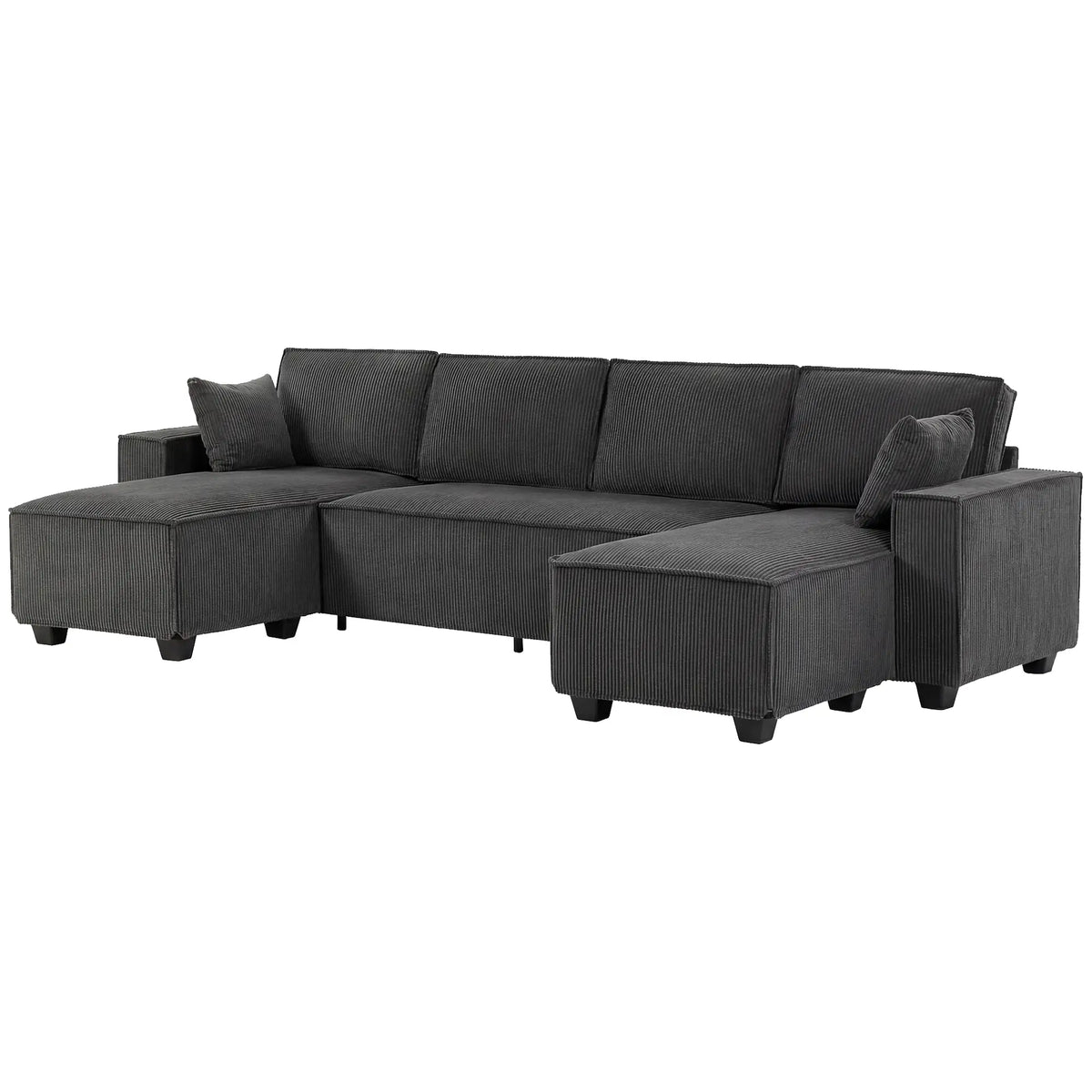 Modular U Shaped Sectional Sofa, Double Chaises, Spring Cushions, Dark Grey L Shaped Couchs Dark Grey at Gallery Canada