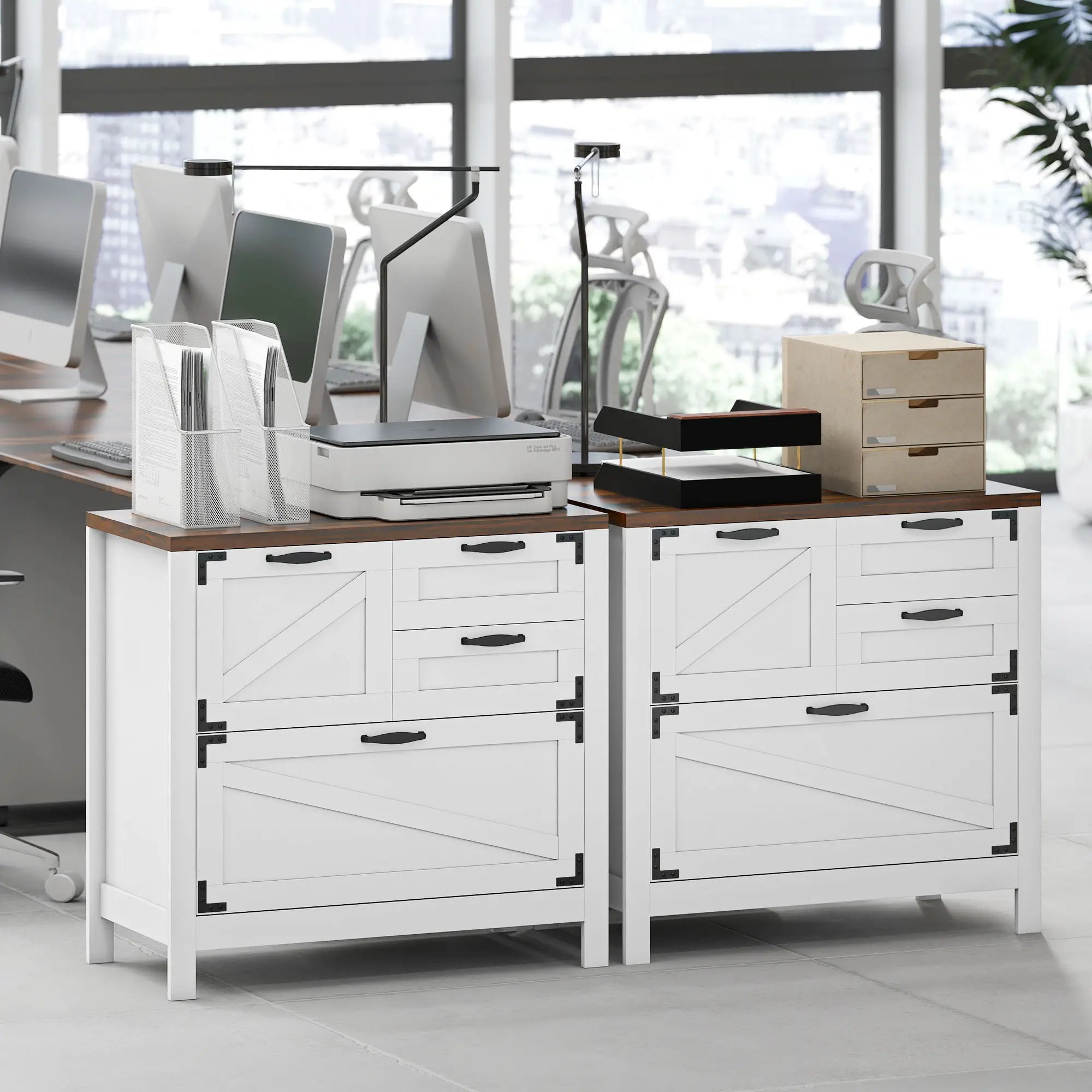 Lateral Filing Cabinet, 4 Drawers, Fits Letter/A4/Legal Files, White Office Cabinets & Cupboards at Gallery Canada