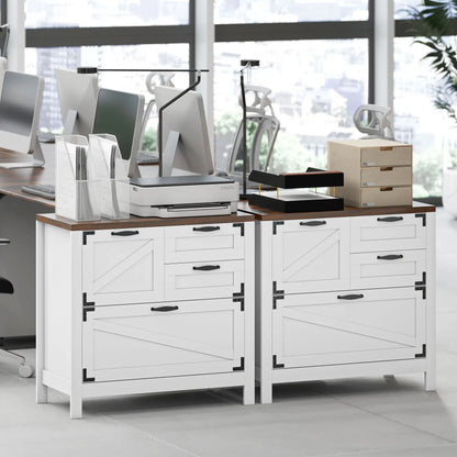 Lateral Filing Cabinet, 4 Drawers, Fits Letter/A4/Legal Files, White Office Cabinets & Cupboards at Gallery Canada