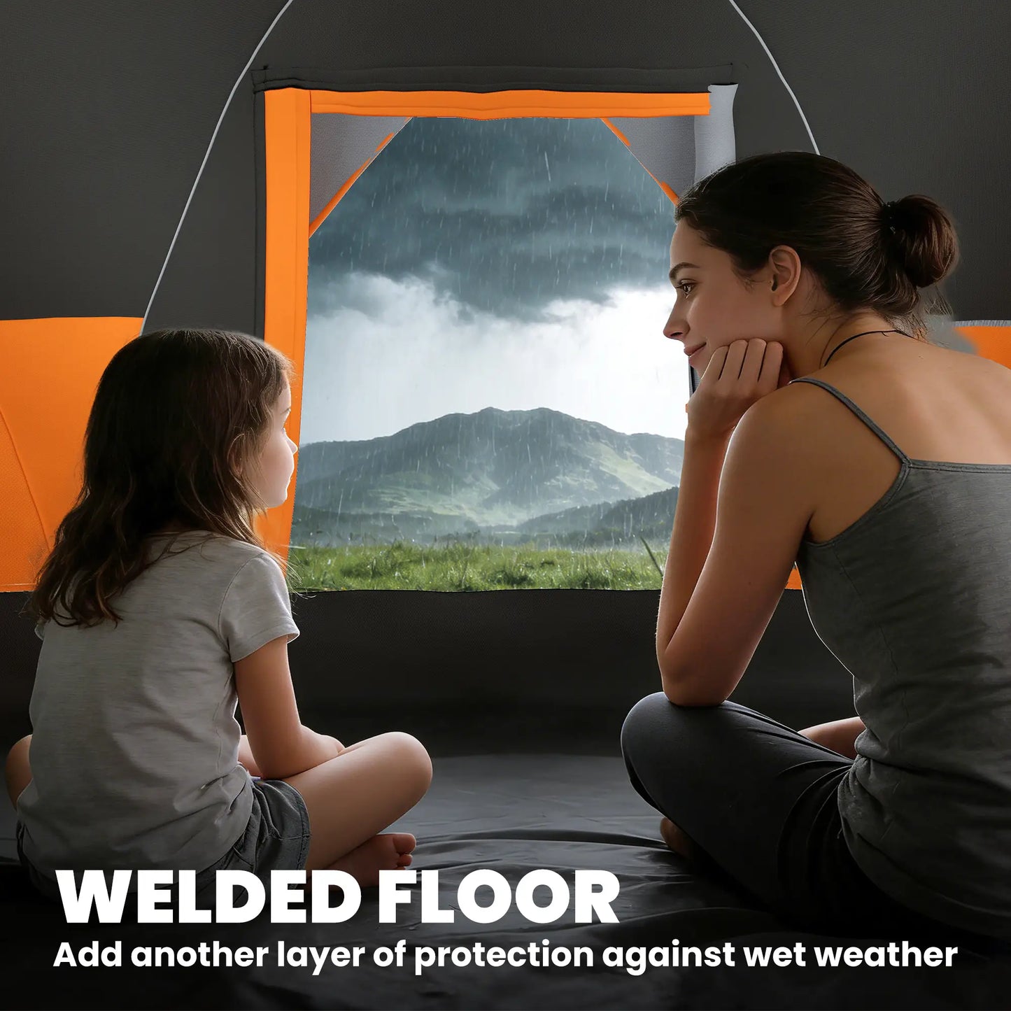 5-6 Person Family Tent, With Lighting Hook, Carrying Bag, Orange Camping Tents at Gallery Canada