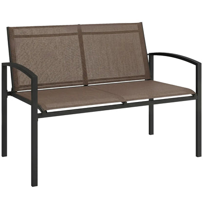 44 in Metal Garden Bench, Breathable Mesh Fabric, Dark Brown Outdoor Benches at Gallery Canada