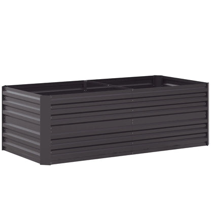 Galvanized Raised Garden Bed, Steel Outdoor Planter, 71" x 35" x 23", Dark Grey Galvanized Planter Boxes at Gallery Canada
