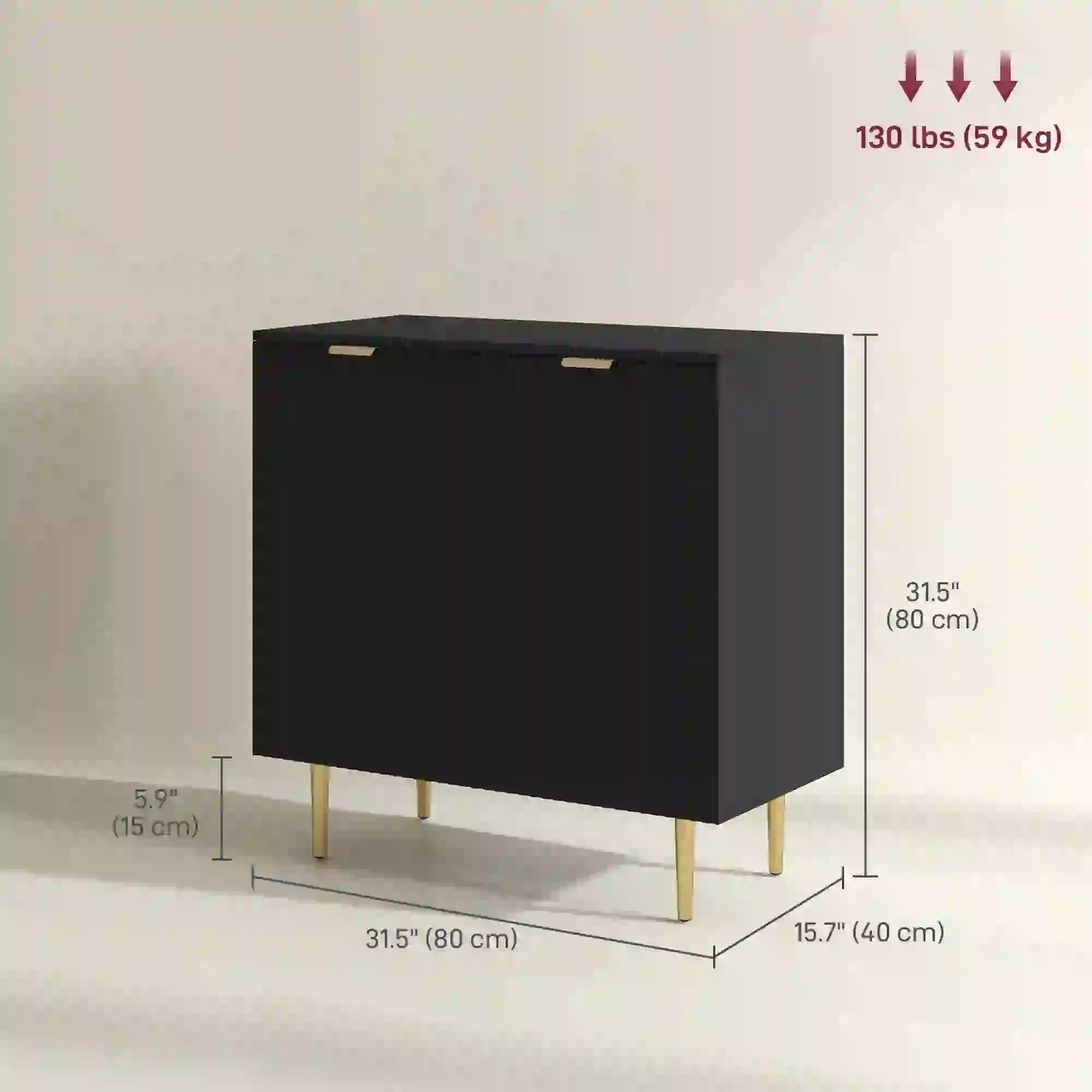 Modern Kitchen Storage Cabinet, Adjustable Shelves, Metal Legs, Black Bar Cabinets at Gallery Canada