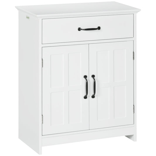 Bathroom Storage, Bathroom Cabinet with 2 Doors, Adjustable Shelves for Living Room Kitchen, 23.6"x11.8"x29.5", White at Gallery Canada