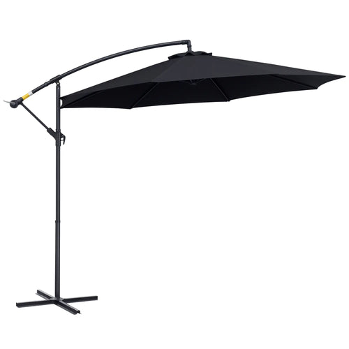 10' Deluxe Patio Umbrella, Outdoor Market Parasol, Black