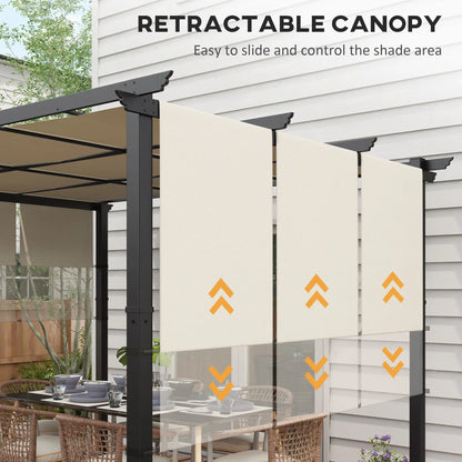10' x 12' Metal Pergola With Retractable Canopy, For Garden Patio Backyard Deck Pergolas at Gallery Canada