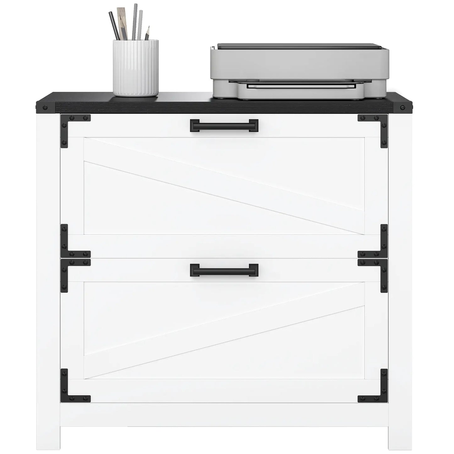 2 Drawer Filing Cabinet, Farmhouse Office Storage, Adjustable Hanging Bars, Letter, A4, Legal Size, White Office Cabinets & Cupboards at Gallery Canada