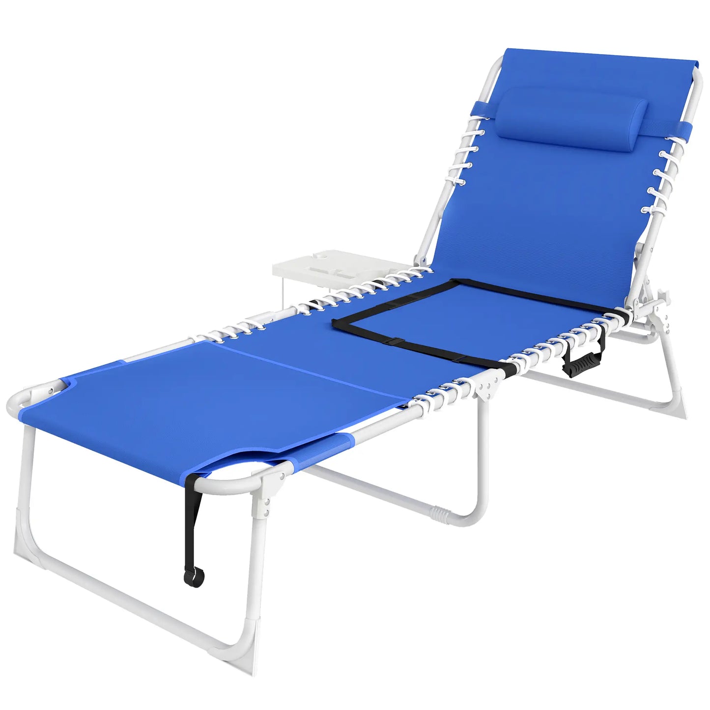 Folding Outdoor Lounge Chair, With Face Hole And Side Table, Navy Blue Lounger Chairs Navy Blue, Light Grey at Gallery Canada