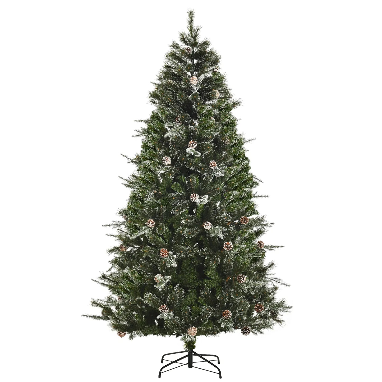 7FT Artificial Christmas Snow Pine Tree, Pinecone, Green Artificial Christmas Trees at Gallery Canada