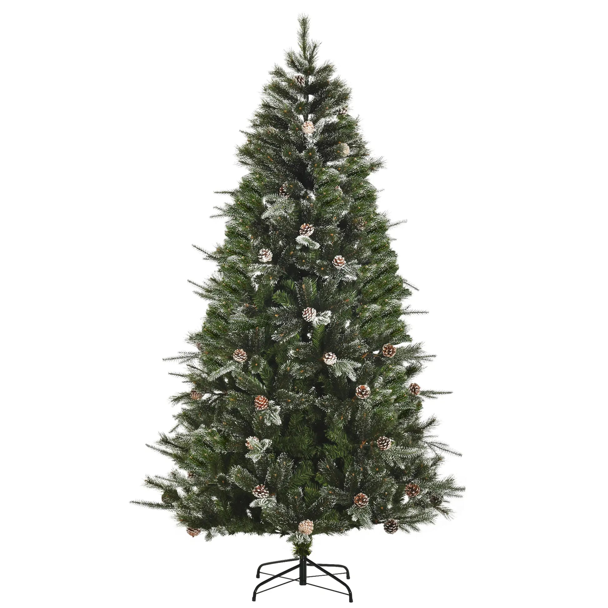 7FT Artificial Christmas Snow Pine Tree, Pinecone, Green Artificial Christmas Trees at Gallery Canada