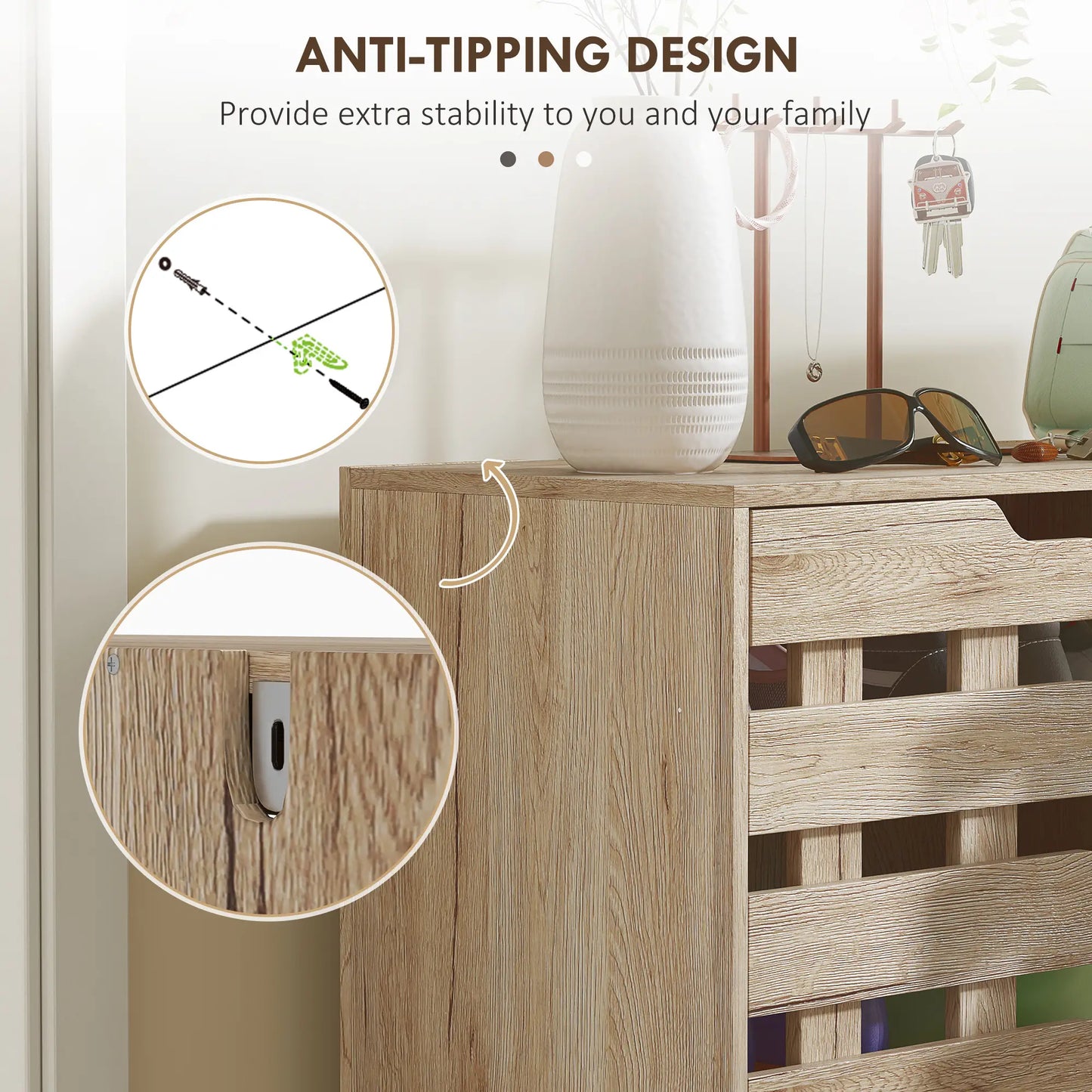 21 Pair Shoe Cabinet, 5-Tier Double Door, 5-Tier Open Shelves, Beige Shoe Storage Cabinets & Racks at Gallery Canada