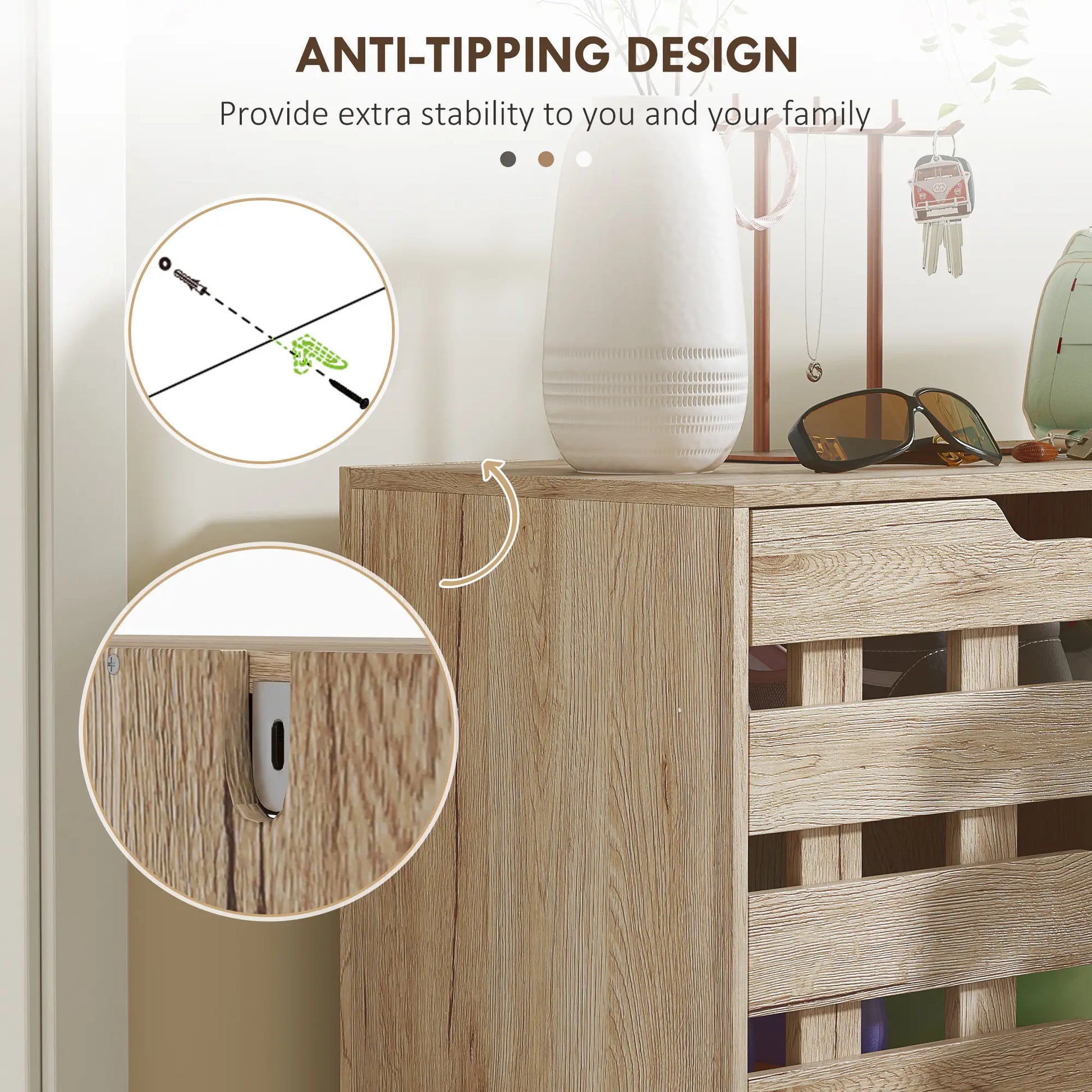 21 Pair Shoe Cabinet, 5-Tier Double Door, 5-Tier Open Shelves, Beige Shoe Storage Cabinets & Racks at Gallery Canada