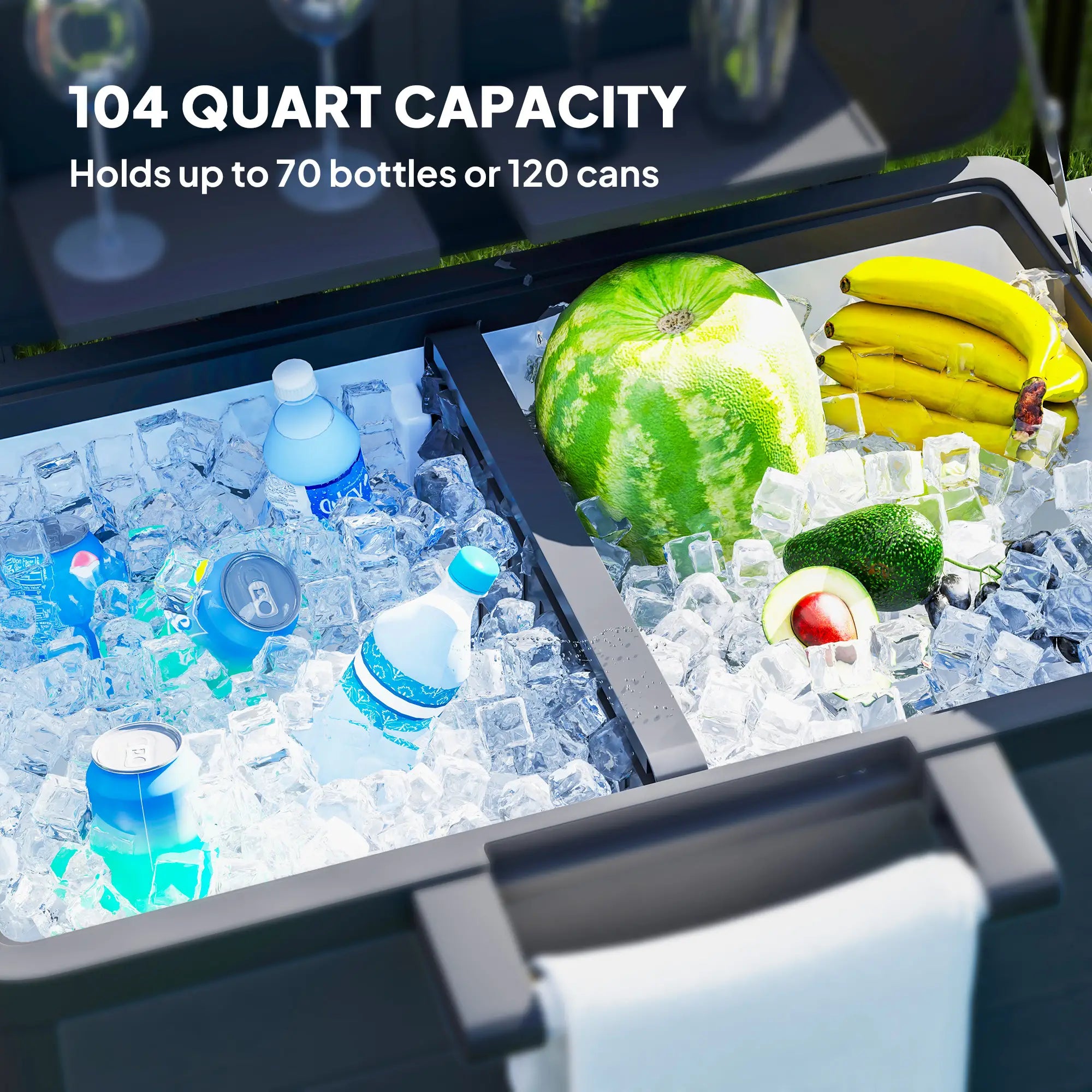104 Quart Large Capacity Outdoor Cooler Cart, Patio Rolling Ice Chest, Black Cooler Boxes at Gallery Canada