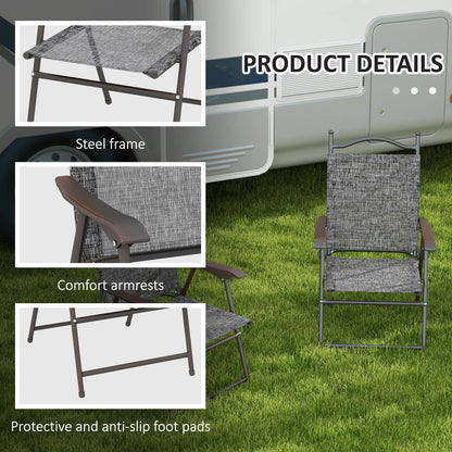 2 Folding Camping Chairs, Mesh Fabric Seat, Armrest, Lawn Sports Chairs Patio Chairs at Gallery Canada