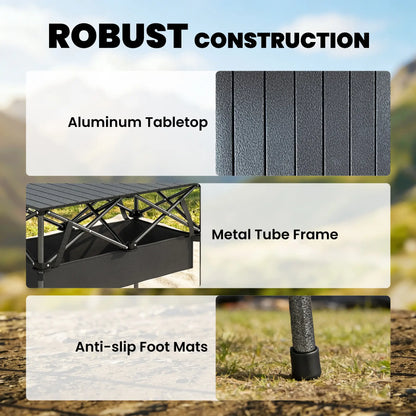 3ft Folding Camping Table, With Mesh Storage Net, Black Picnic Tables & Camping Chairs at Gallery Canada