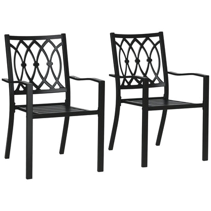 2 PCs Dining Chairs, Outdoor Armchairs, Stackable, Black Patio Chairs at Gallery Canada