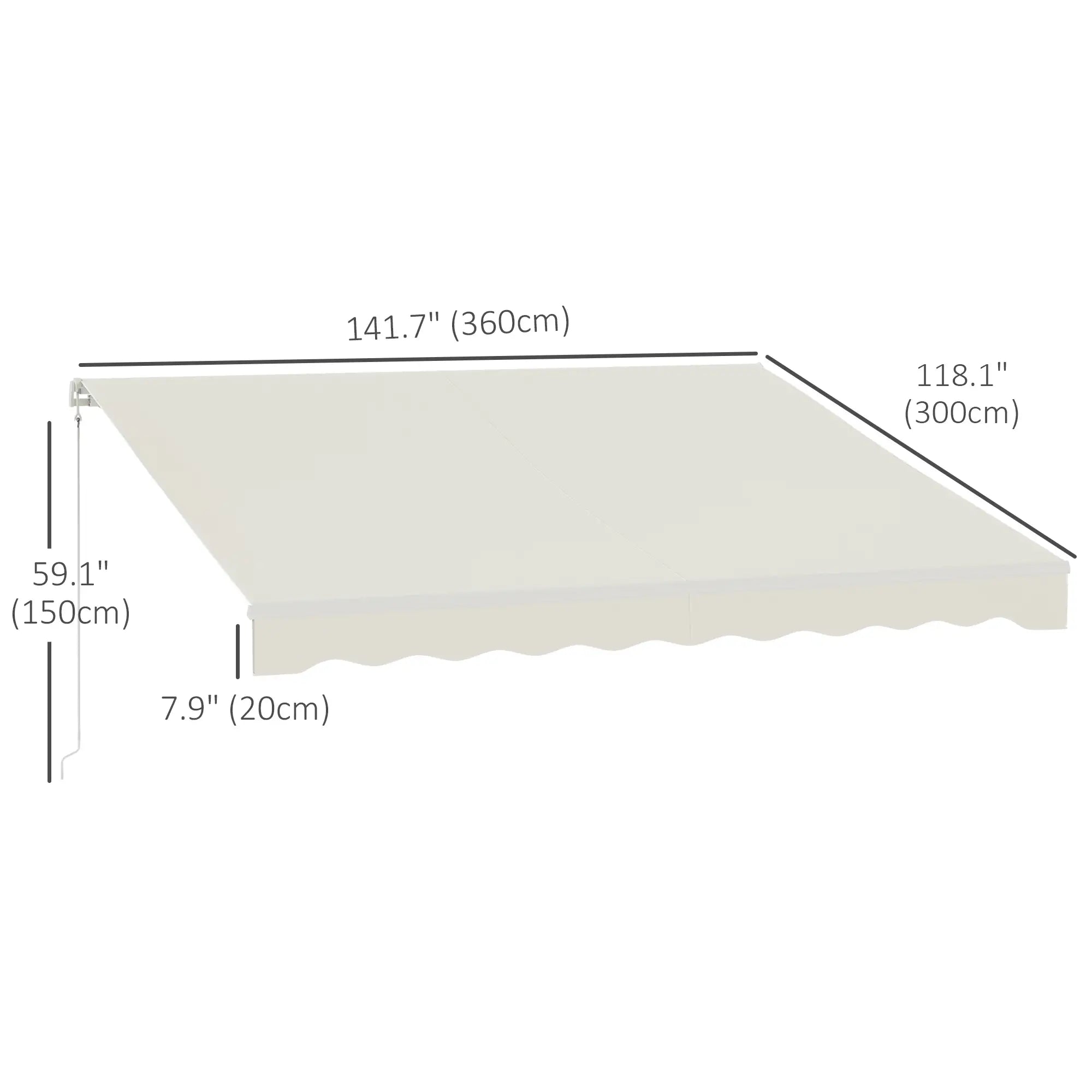 12'x10' Electric Retractable Awning, UV Protection, Cream Deck Awnings at Gallery Canada