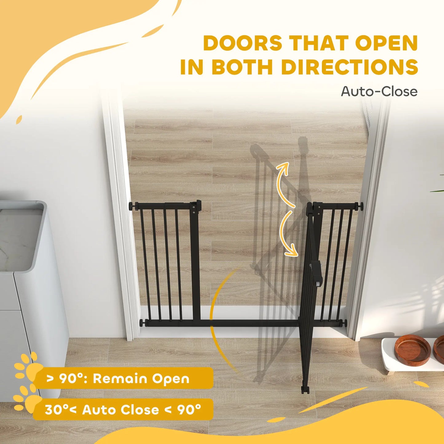 30 Inch Tall Pet Gate with Door, Includes Extensions Kit, Black Houses, Kennels & Pens at Gallery Canada