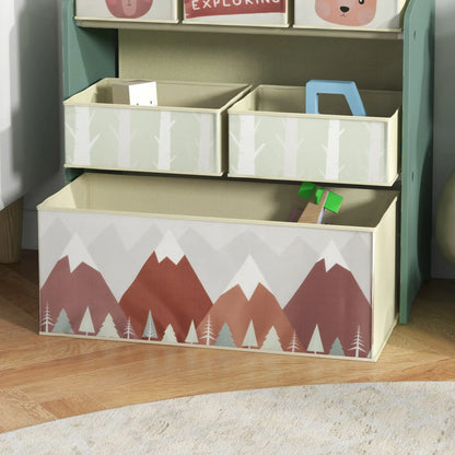 Toy Organizer With 6 Storage Bins, 25" x 12" x 26", Green Baby & Kids Storage at Gallery Canada