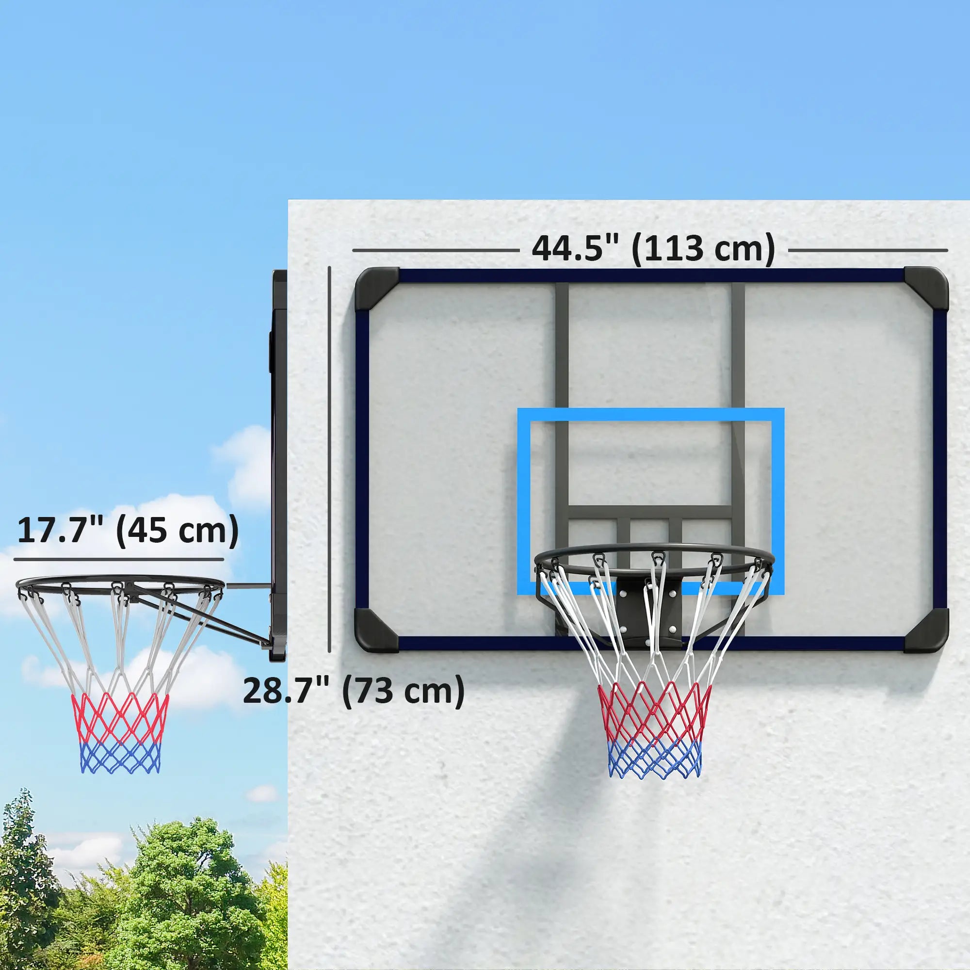 Wall Mounted Basketball Hoop, 45