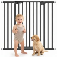 Pet Gate 30-40" W, Auto-Close, Two-Way Open, Pressure Mounted