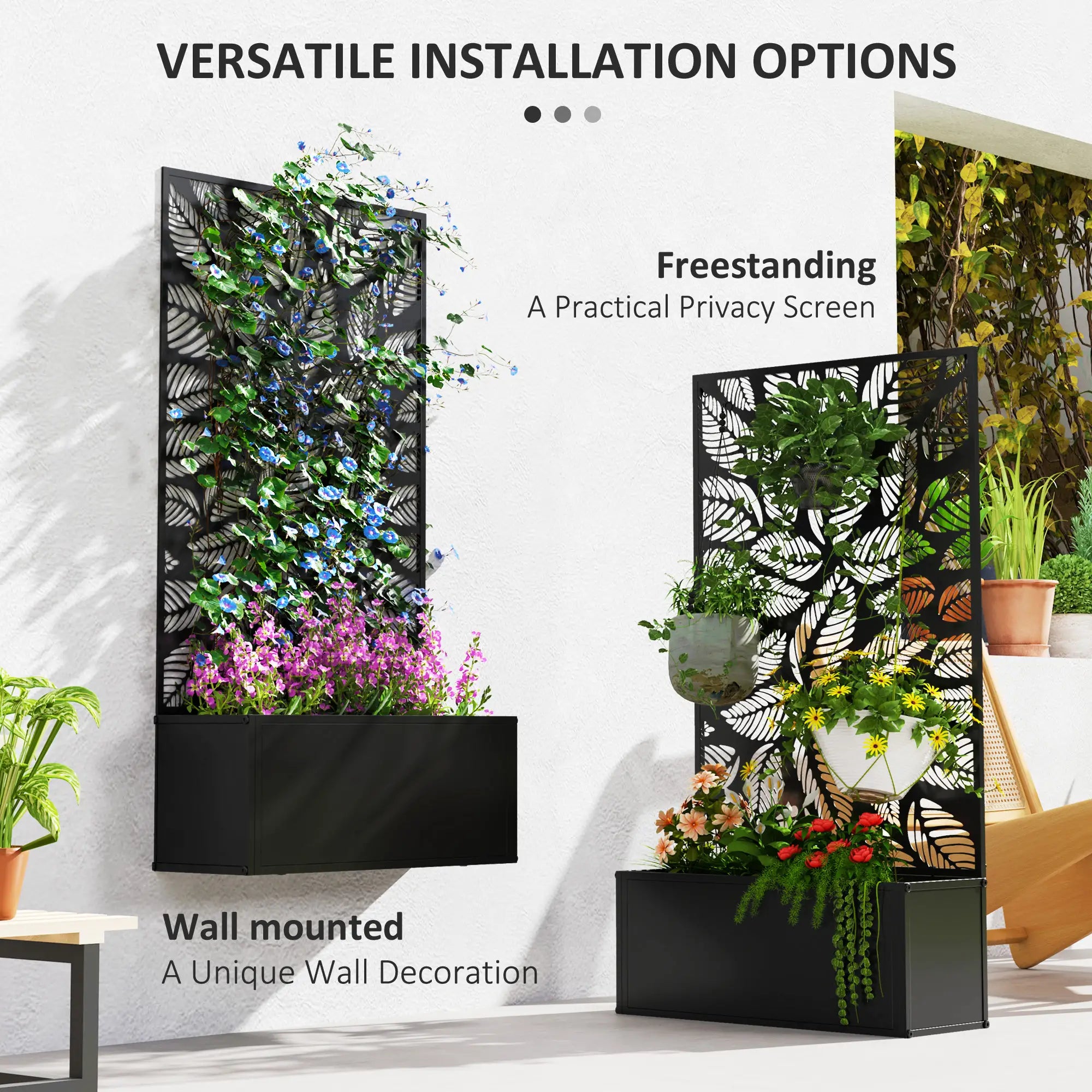 Metal Raised Garden Bed, Privacy Panel, Freestanding or Wall Mounted Planter Box Raised Garden Beds at Gallery Canada
