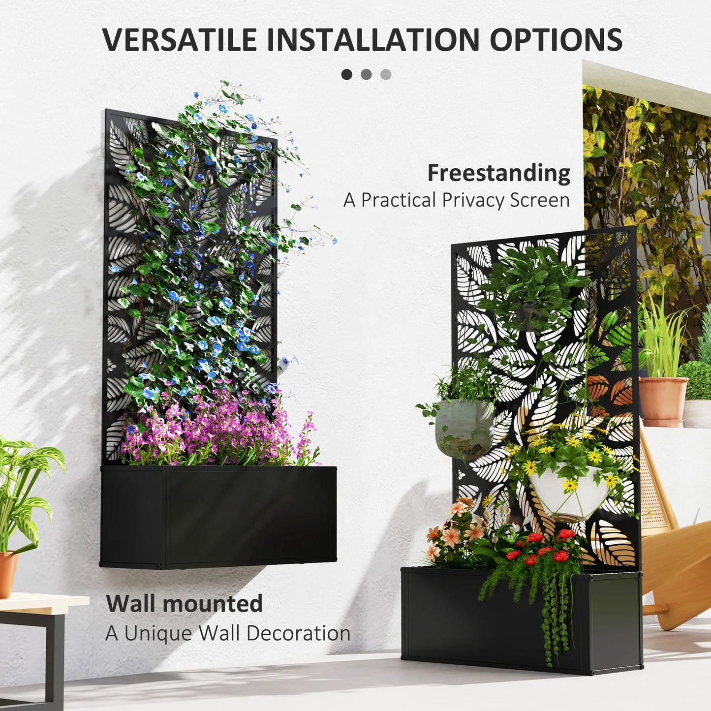 Metal Raised Garden Bed, Privacy Panel, Freestanding or Wall Mounted Planter Box Raised Garden Beds at Gallery Canada