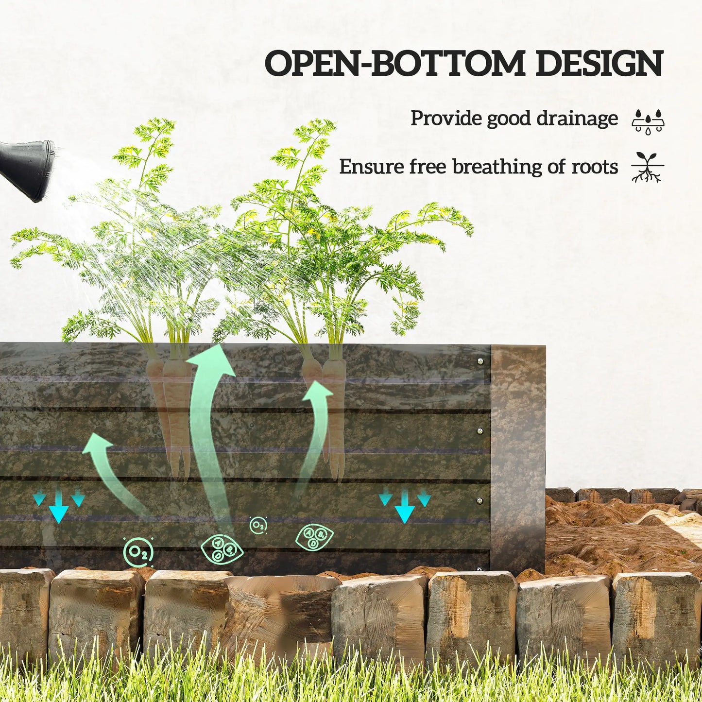 6' x 3' x 1' Raised Garden Bed, 2 Trellis Tomato Cages, Steel Frame, Black Raised Garden Beds at Gallery Canada