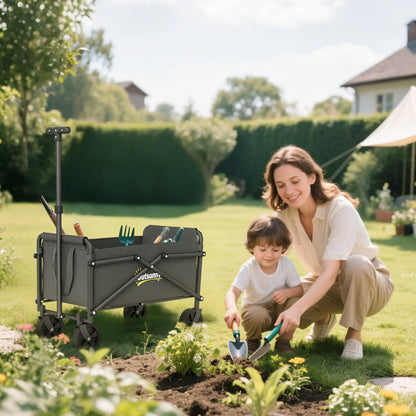 Small Collapsible Garden Cart, Heavy Duty Lawn Wagon, Grey Bike Cargo Trailers at Gallery Canada