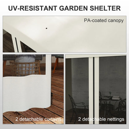 10' x 13' Outdoor Pergola, UV Resistant, with Curtains, Beige Pergolas at Gallery Canada