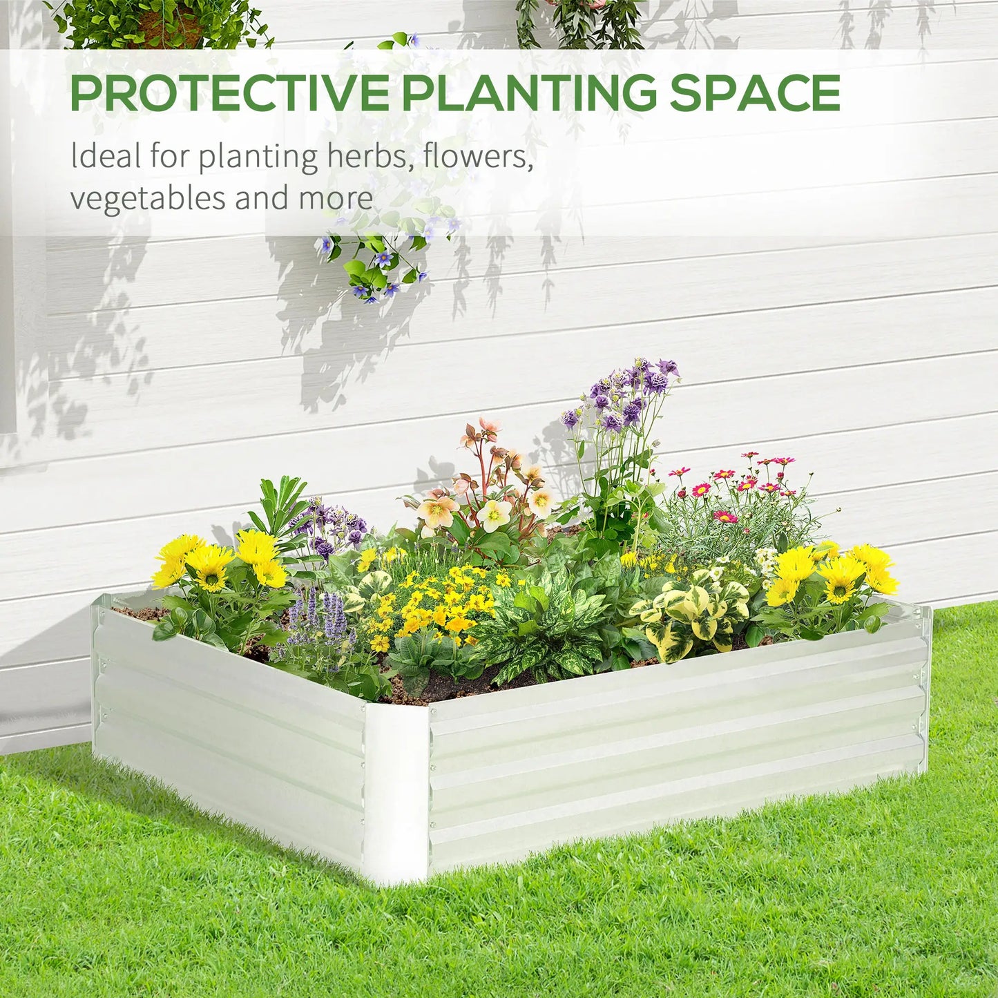 Galvanized Raised Garden Bed, 4' x 3' x 1', Outdoor Metal Planter Box Raised Garden Beds at Gallery Canada