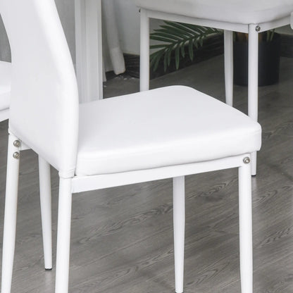 3-Piece Rectangular Glass Dining Table, Metal Frame, Faux Leather Chairs, White Bar Sets at Gallery Canada