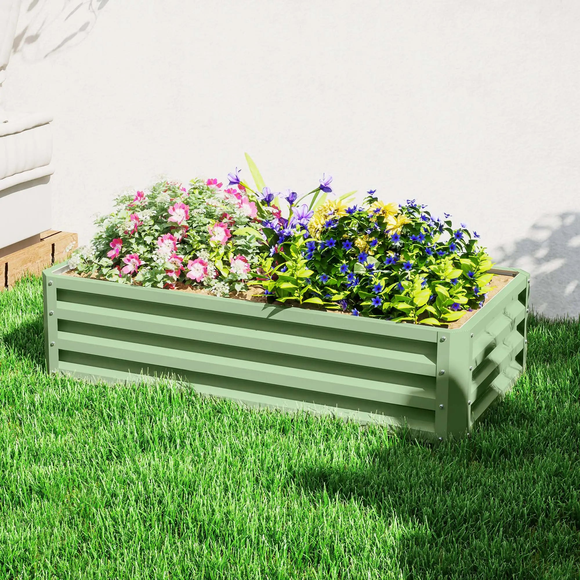 Galvanized Raised Garden Bed, 4' x 2' x 1', Green Galvanized Planter Boxes at Gallery Canada