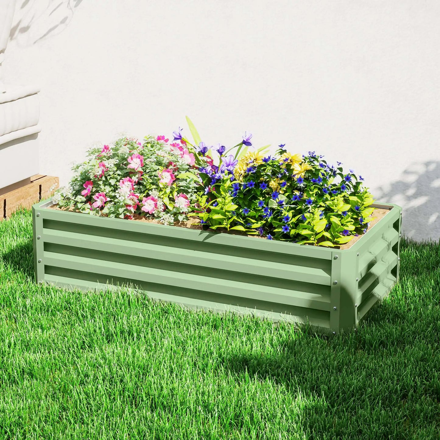 Galvanized Raised Garden Bed, 4' x 2' x 1', Green Galvanized Planter Boxes at Gallery Canada