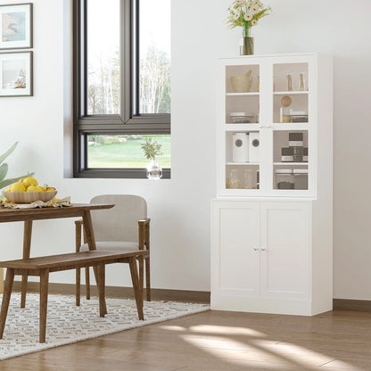 Modern Bookcase Storage Cabinet with Doors, 2 Adjustable Shelves, White White Bookshelves at Gallery Canada