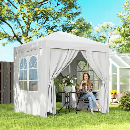 6.6'x6.6' Pop Up Canopy Tent, Instant Sun Shelter Gazebo, White