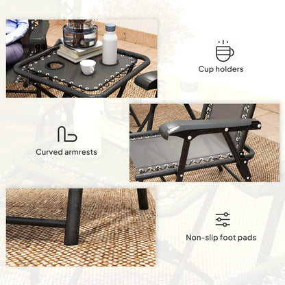 3-Piece Patio Bistro Set, Outdoor Folding Table & Chairs Bistro Sets at Gallery Canada