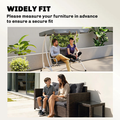 Porch Swing Cushion, Garden Bench Cushion with Backrest, Non-Slip, 39.4" x 38.6", Dark Grey Patio Chair Cushions at Gallery Canada