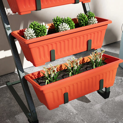 5-Tier Vertical Garden Planter, 5 Container Boxes, Outdoor Plant Stand, Red Plant Stands at Gallery Canada