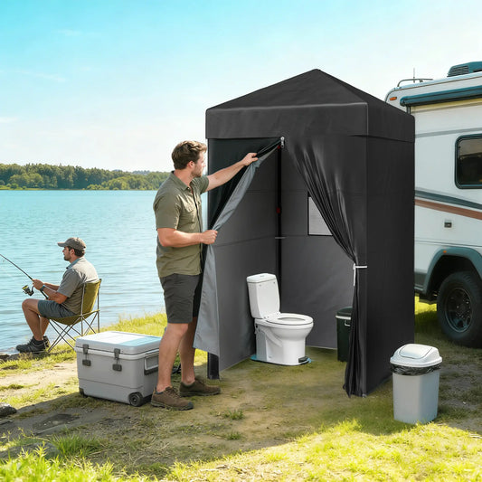 4 x 4 ft Compact Pop Up Canopy Tent, Portable Instant Privacy, Black Pop Up Canopies Black at Gallery Canada