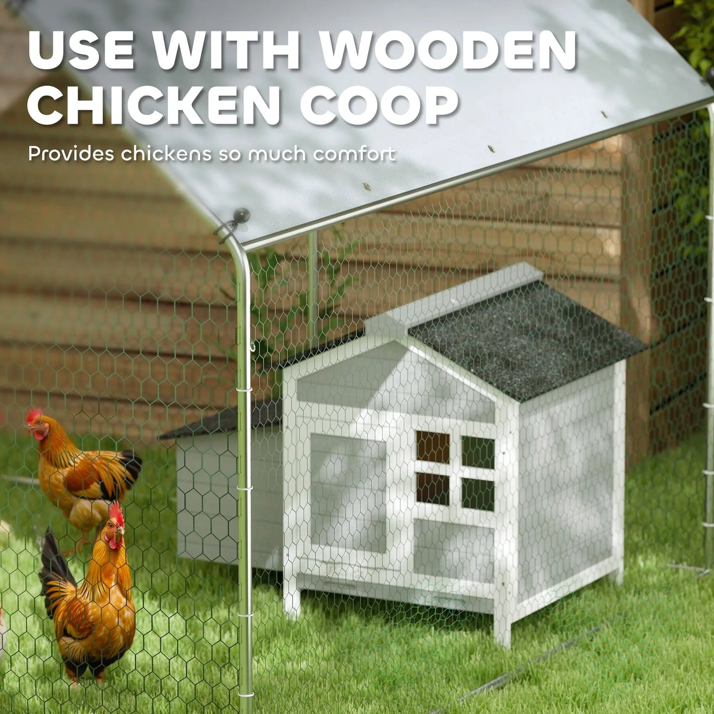Metal Chicken Coop With Cover, 6.6' x 6.6' x 6.6' Chicken Coops at Gallery Canada